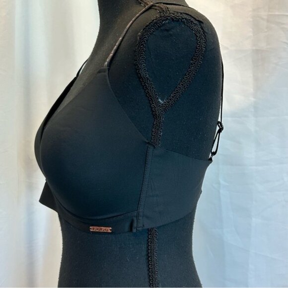 BEBE black logo strap bra Sz 36D - Picture 3 of 7